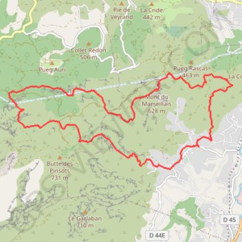 Le Garlaban - Mont du Marseillais GPS track, route, trail