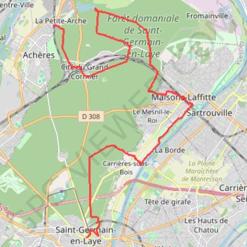 D'Achéres à Saint Germain en Laye GPS track, route, trail