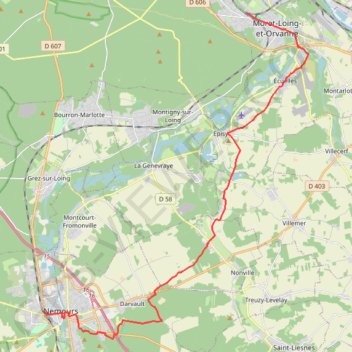 Nemours - Moret-sur-Loing GPS track, route, trail