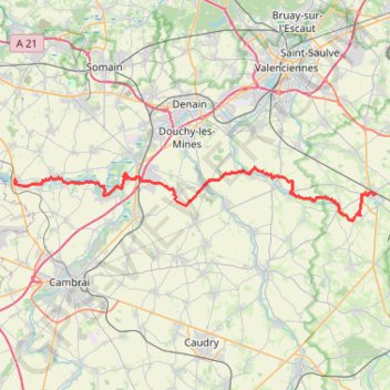 GR121C De Aubigny-au-Bac à Le Quesnoy (Nord) GPS track, route, trail