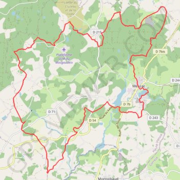 Meuzac - Puy et landes + Caux GPS track, route, trail