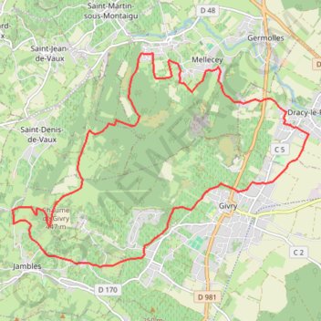 Sortie givry dracy étaules russilly GPS track, route, trail