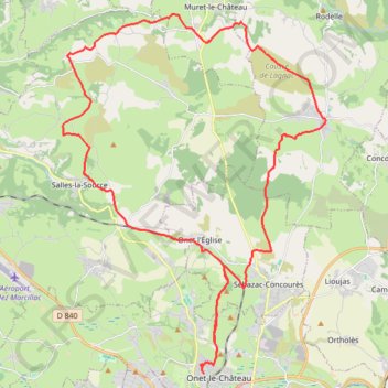 Onet - Mondalazac - Onet GPS track, route, trail