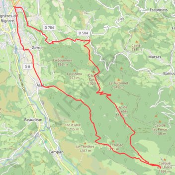 Bagnères-de-Bigorre GPS track, route, trail