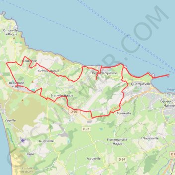 Plages et bocage Haguais GPS track, route, trail
