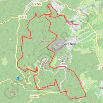 La Boucle du Sainte-Odile GPS track, route, trail