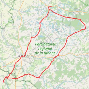 Parc naturel régional de la Brenne GPS track, route, trail