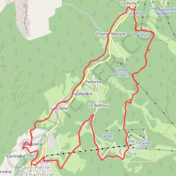 Boucle Saint-Pierre de Chartreuse - col du cucheron GPS track, route, trail