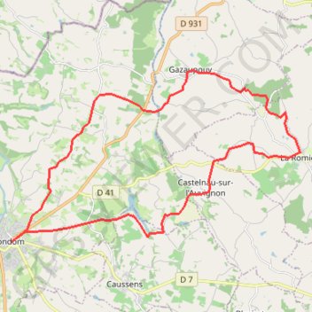 La Romieu - La Romieu via Condom GPS track, route, trail