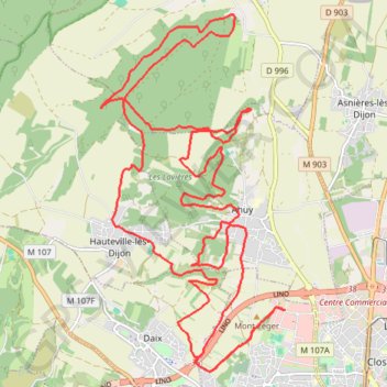 Autour de Dijon GPS track, route, trail