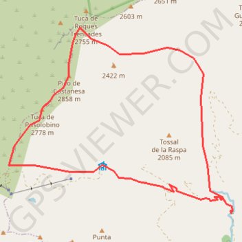 Tuca de Castanesa depuis la piste de Fontjanina GPS track, route, trail