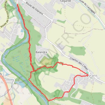 Lacroix-Falgarde - Goyrans GPS track, route, trail