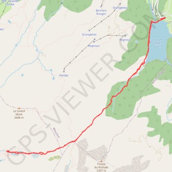Lac Saint-Guerin - Col de la Louze - lac de la Tempête GPS track, route, trail
