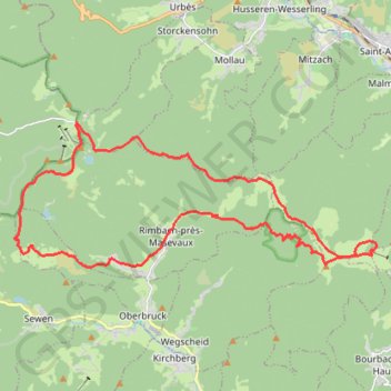 Boucle Rouge-Gazon Gresson Rossberg GPS track, route, trail