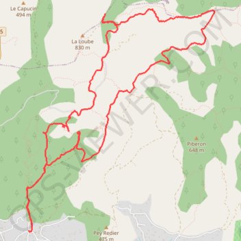 Rando la Loube - La Roquebrussane (83-Var) GPS track, route, trail