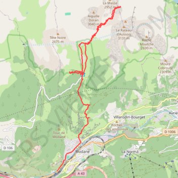 Montée au Col de la Masse depuis l'Orgère GPS track, route, trail