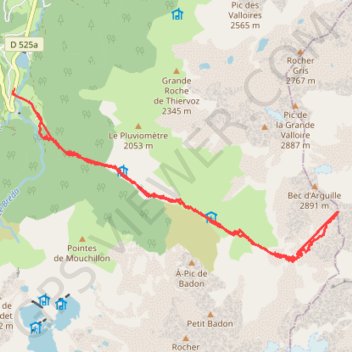 Pas d'Arguille, Couloir Sud (Belledonne) GPS track, route, trail