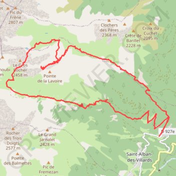 Selle et Col de la Lavoire GPS track, route, trail