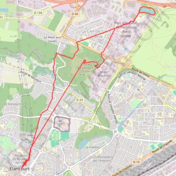 Élancourt centre - La Colline de la Revanche (78 - Yvelines) GPS track, route, trail