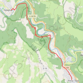 Ispagnac Florac Vallée Tarn GPS track, route, trail