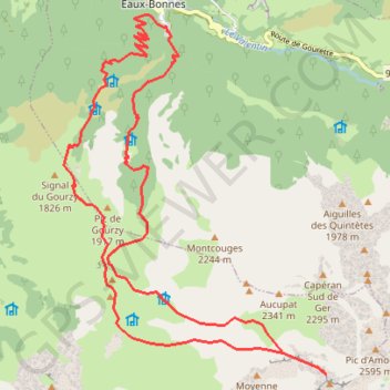 Grande Arcizette depuis les Eaux-Bonnes GPS track, route, trail