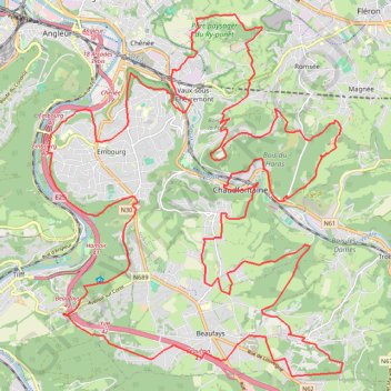 Le Tour de Chaudfontaine GPS track, route, trail