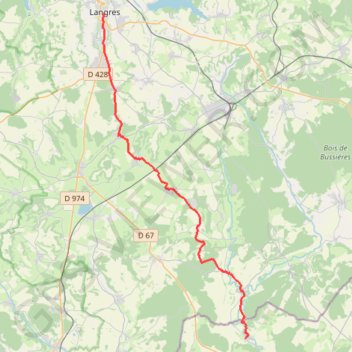 De Langres à Leffond GPS track, route, trail