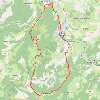 Gorges de l'Allier - CLa Tuile des Fées GPS track, route, trail