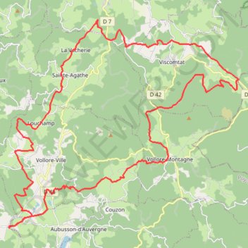 La Trace en Livradois-Forez - Aubusson-d'Auvergne GPS track, route, trail