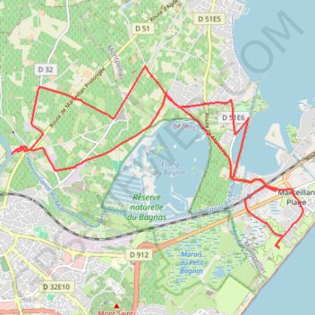 Marseillan GPS track, route, trail
