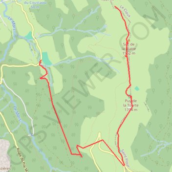 Puy de la tourte GPS track, route, trail