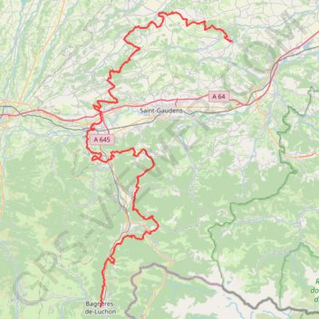 Aurignac - Bagnères-de-Luchon GPS track, route, trail