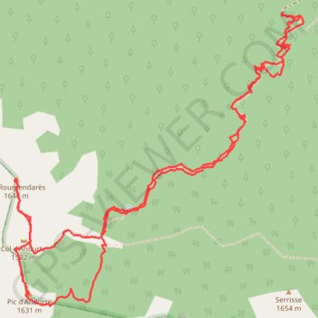 Pics de Roumendarès et d'Andurte GPS track, route, trail