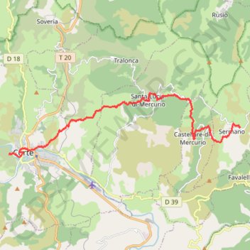 De Sermano à Corté GPS track, route, trail