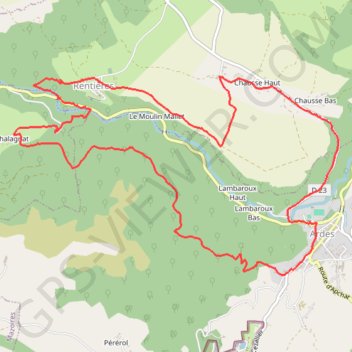 Vallée de Rentières depuis Ardes GPS track, route, trail