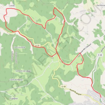 Boucle de Péchalifour depuis Saint-Cyprien (24220) GPS track, route, trail