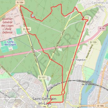 De la Fête des Loges à la Grande Terrasse de Saint-Germain en Laye (78 - Yvelines) GPS track, route, trail