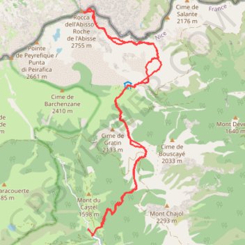 De Castérino vers la Rocca dell'Abisso GPS track, route, trail