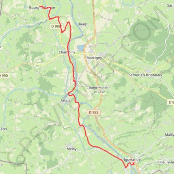 Itinéraire de 63 Grande Rue, 71340 Iguerande, France à 85 Le Bourg, 71110 Bourg-le-Comte, France GPS track, route, trail