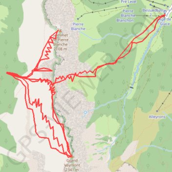 Grand Veymont Pierre Blanche GPS track, route, trail
