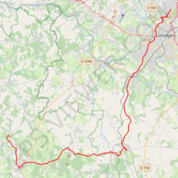Champsac Limoges GPS track, route, trail