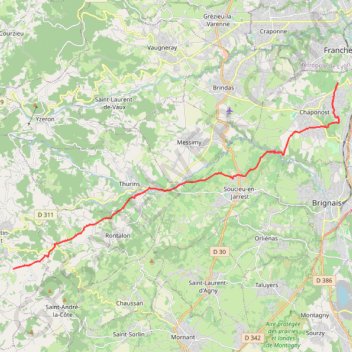 Chemin de Saint Jacques de Compostelle - Etape 2 - Chaponost/Saint-Martin-en-Haut GPS track, route, trail