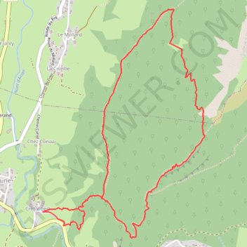 La Montagne de Motzon depuis Aillon-le-Jeune GPS track, route, trail