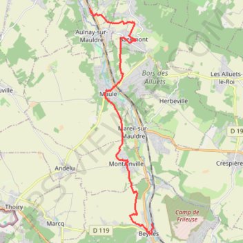D'Aulnay-Sur-Mauldre à Beynes GPS track, route, trail