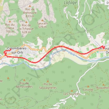 Haut Languedoc - Voie Verte - Colombières - Poujols GPS track, route, trail