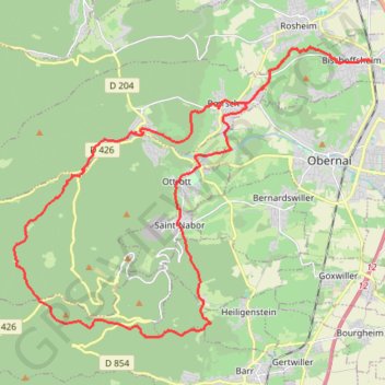Le Triangle de Sainte-Odile GPS track, route, trail