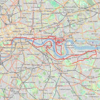 London Marathon GPS track, route, trail