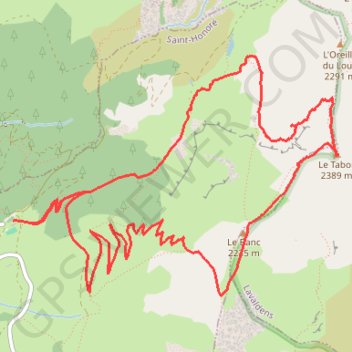 Le Tabor par Saint Honoré GPS track, route, trail