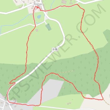 Petite promenade à Rignac (vignes) GPS track, route, trail