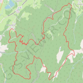 Bourdoires Arpison La Rucheres Col de la Sarriette GPS track, route, trail
